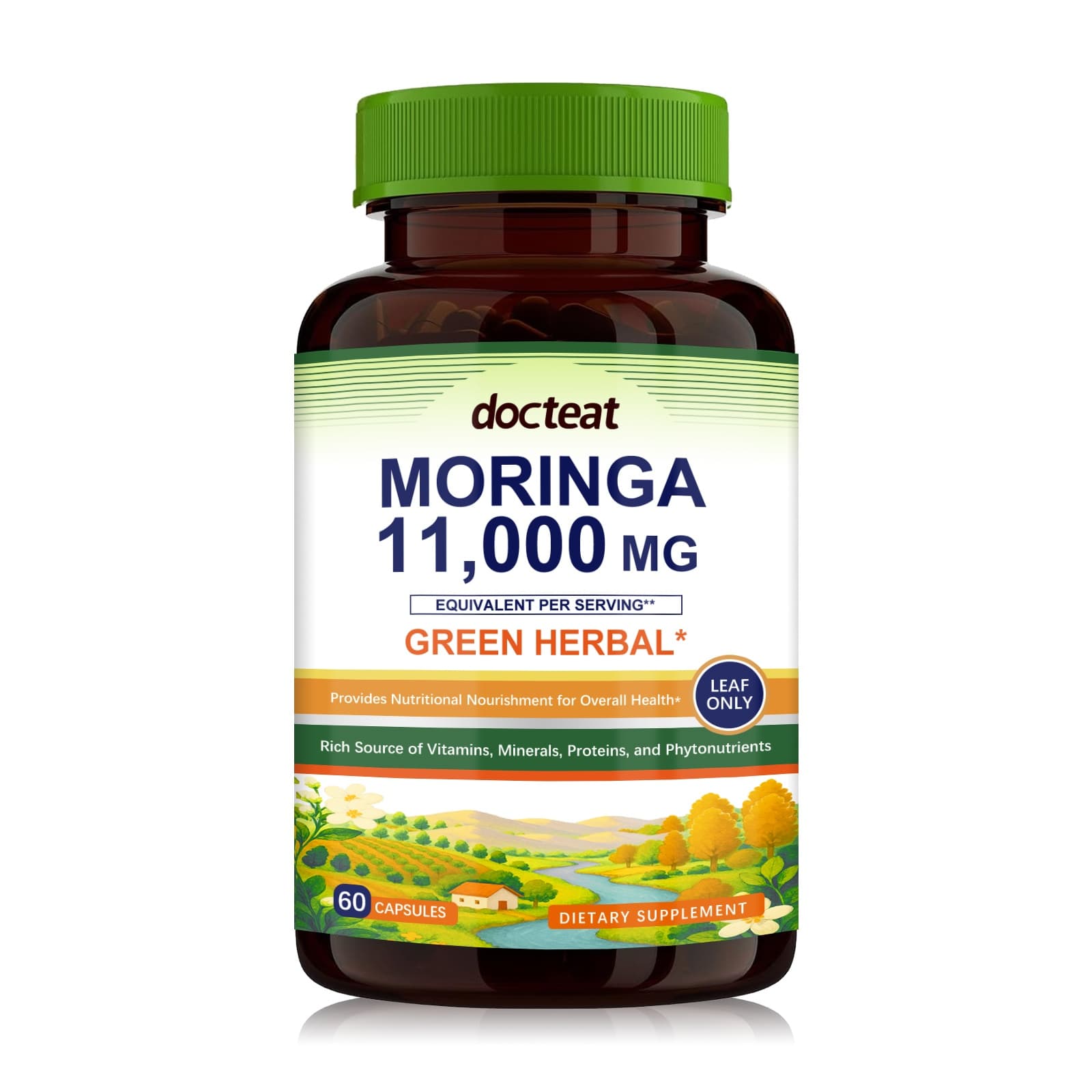 Pure Moringa Dietary Supplement – 11000mg Moringa Oleifera Extract for Energy, Detox, and Daily Wellness